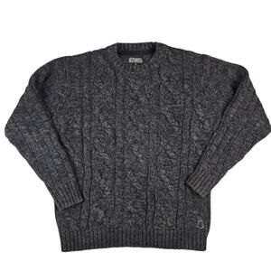 Mens Vintage Trash Nouveau Sweater Size XL Cableknit Crewneck